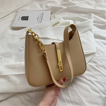 Fashion Women Underarm Shoulder Bags Pu Leather Half Moon Armpit Ladies Black And White Handbags Brand Designer Trend Purse 6