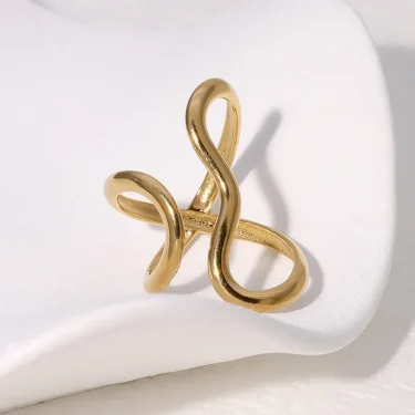 LATS Stainless Steel Gold Color Rings for Women Men 2024 Colorfast Popular Party Personalized Exaggerated Charms Jewelry Gifts 4
