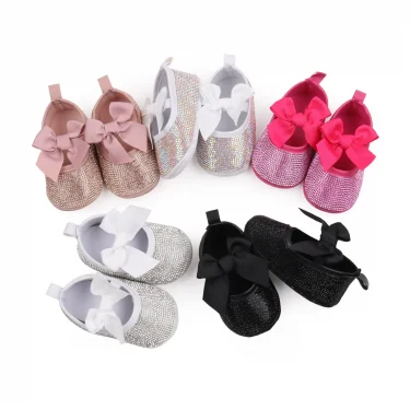 Baby Beautiful Shoes High Quality Newborn Toddler Girls Sneaker Spring and Summer Sandal Cute Bowknot Shiny Diamonds BBW3204 2