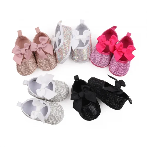 Baby Beautiful Shoes High Quality Newborn Toddler Girls Sneaker Spring and Summer Sandal Cute Bowknot Shiny Diamonds BBW3204 2