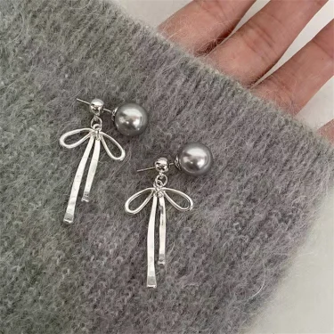 Elegant Red Zircon Butterfly Drop Earrings for Women Temperament Sweet Metal Bow Earrings Fashion Girl Jewelry Accessories 4