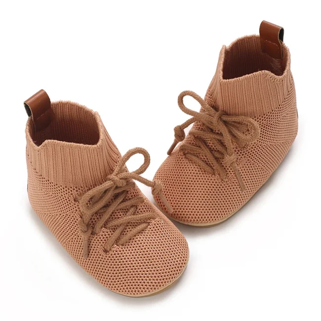 4 Colors Lace Up Ventilate Mid Cut Shoes Spring And Autumn Baby Casual Shoes Rubber Base Anti Slip Flat Shoes Baby Walking Shoes 5