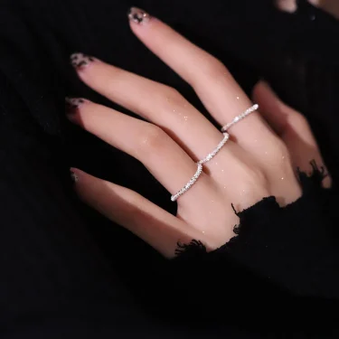 SUMENG New Arrival 2025 Fashion Sparkling Simple Style Versatile Decorative Compact Index Finger Ring For Women Jewelry Gifts 4