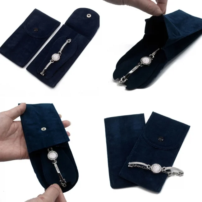 Portable Flannelette Fabric Watch Pouch Storage Bag Single Watch Travel Organizer Display Pouch for Men and Women Dropshipping 4