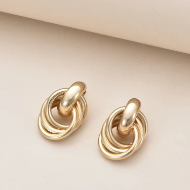 Fashion Twist Knot Metal Stud Earrings For Women Hollow Geometric Gold Silver Color boucles d'oreilles Unusual Earrings Jewelry 3