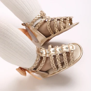 Summer Fashion New Baby Shoes Trendy Girl Baby High Top Hollow Sandals PU Soft Sole Casual Walking Shoes 6