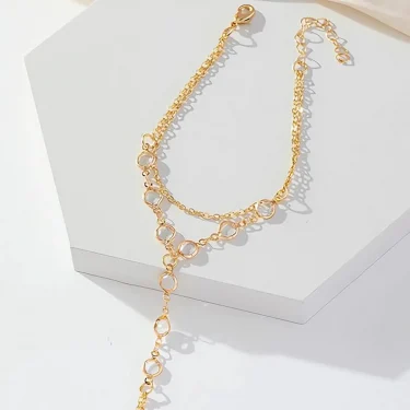 Fashion Multilayer Bracelet Ring Crystal Luxury Finger Bracelet Hot Seles Women Wed Bridal Jewelry Finger Chain Couple Bracelet 5