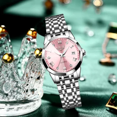 LIGE Elegant Ultrathin Nordic Simple Style Quartz Movement Women's Wristwatch Fashion Stainless Steel Bracelet Belt Woman Watch 5