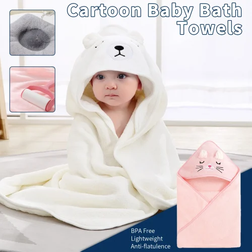 Cartoon Animal Baby Bath Towels Soft Newborn Hooded Towel Blanket Toddler Bathrobe Warm Sleeping Swaddle Wrap Kids Bedding 1