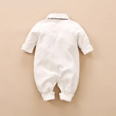 Spring And Autumn Style Boys And Girls Handsome Gentleman Cotton Comfortable Long Sleeve Baby Bodysuit 4