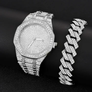Iced Out Watch for Men Gold Watch for Men Hip Hop Fashion Cool Bling Bling Gold Diamond Luxury Mens Watch Dropshipping Relogio 2