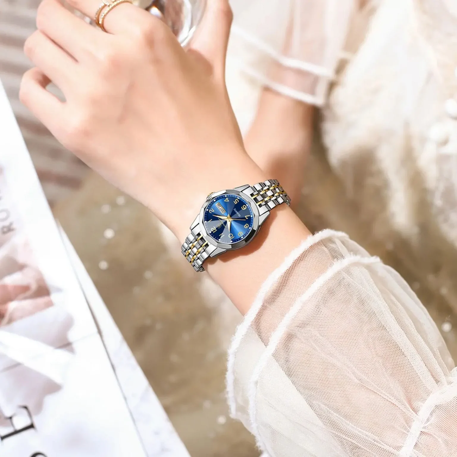 POEDAGAR Luxury Ladies Wristwatch Waterproof Luminous Date Week Women Quartz Watch Stainless Steel Women‘s Watches Female Reloj 5
