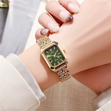 Luxury 2025 New Ladies Quartz Watch Fashion Simple Square Gold Women\'s Stainless Steel Clock Commercial Wristwatches Gifts 1