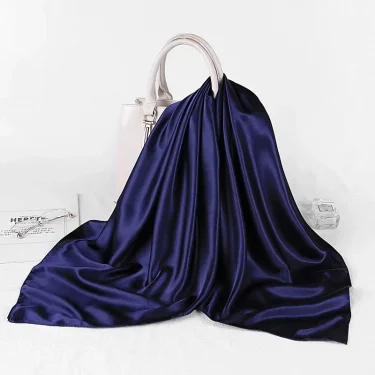 Fashion Hijab Scarves For Women Silk Satin Hair Scarf Female Solid Colors Kerchief 90*90cm Square Shawls Neck Scarfs For Ladies 3