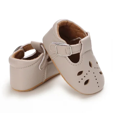 Breathable Newborn Baby Shoes Baby Boy Girl Shoes Girl Classic Bowknot Rubber Sole Anti-slip PU Toddler Shoes First Walker 4