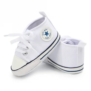 Canvas Sneakers Baby Boys Girls Shoes First Walkers Infant Toddler Anti-Slip Soft Sole Classical Newborn Baby Shoes 0-18 Months 5
