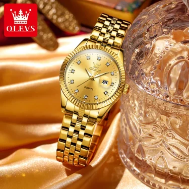 OLEVS 5526 Women's Watch Original Watches For Ladies Waterproof Luminous Stainless Steel Quartz Automatic date Woman Wristwatch 5