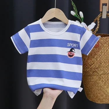 Summer Baby T-shirt Fashion Cartoon Girls Tees Short Sleeve Cotton Boys Tops Korean Casual Kids Clothes for 0-7Y Cheap Stuff 5