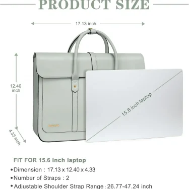 Laptop Bag for Women MacBook Air Pro 15 16 inch Notebook PU Leather Shoulder Bag Convertible Backpack Casual Handbag Briefcase 3