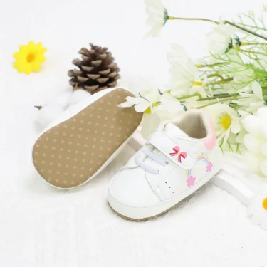 Baby toddler shoes, rainbow and bow design baby sneakers, lightweight and non-slip, suitable for daily & vacation wear, all seas 4