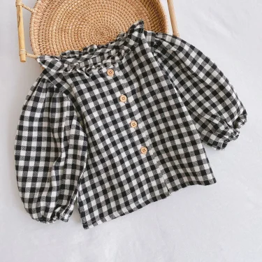 Spring Fashion Muslin Infant Baby Girls Shirt Full Sleeve Toddler Girls Floral Bottoming Shirts Baby Items Newborn Baby Clothes 3