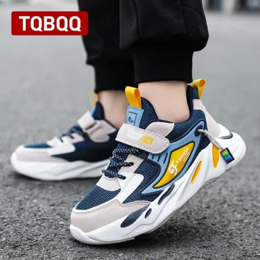 Kids Boy Fashion Trend Casual Sneaker Non-Slip Children's Sports Shoes Breathable Mesh Comfortable Wear 2
