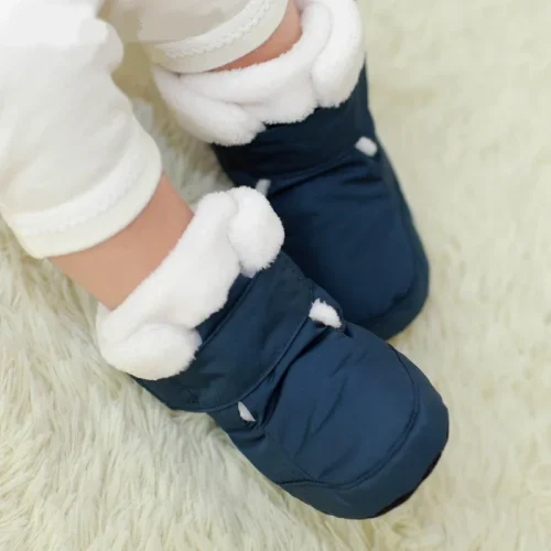 Mother Kids Baby Shoes First walkers Unisex Winter Warm Boots For Infant Faux Fur Inner Snow Toddler Prewalker Bootie 1