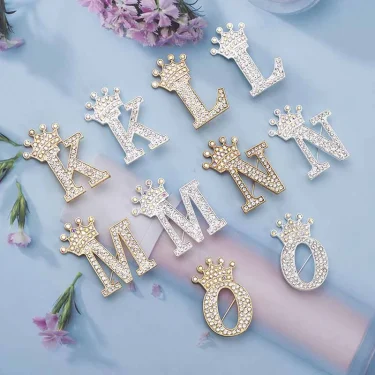 Fashion Crown 26 Initial Letters A To Z Crystal Rhinestone Brooch Pins For Women Wedding Dress Lapel Collar Pin Jewelry Brooches 6