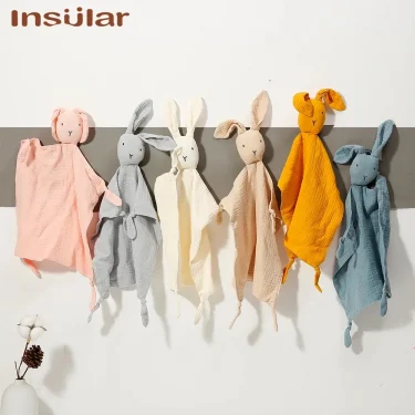 Muslin Baby Comfort Towel Cotton Comforter Blanket Soft Newborn Sleeping Dolls Kids Fashion Sleep Toy Soothe Appease Towel Bibs 1