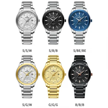 Top Brand NAVIFORCE Mens Watches Stainless Steel Strap Casual Male Quartz Sports Wristwatch Luxury Waterproof Date Clock 6