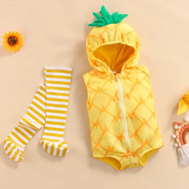 Ma&Baby 0-24M Pineapple Baby Romper Newborn Infant Boy Girl Jumpsuit Party Birthday Clothes With Leg Warmers Baby Costume 1