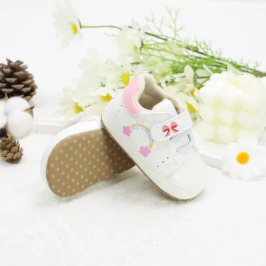 Baby toddler shoes, rainbow and bow design baby sneakers, lightweight and non-slip, suitable for daily & vacation wear, all seas 3