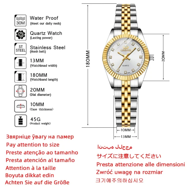 CHENXI Women Quartz Watch Golden & Silver Classic Female Elegant Clock Watches Luxury Gift Ladies Waterproof Wristwatch 2