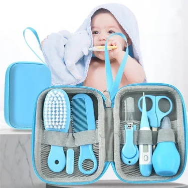 6/8pcs/Set Newborn Baby Kids Nail Hair Health Care Thermometer Grooming Brush Kit Care Baby Essentials Newborn Material Safety 1