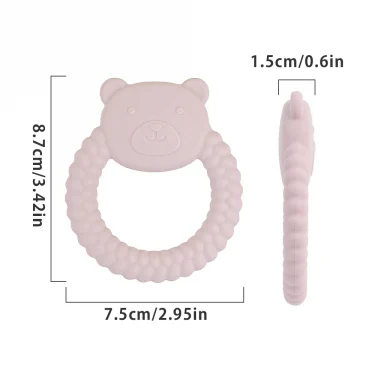 1Pcs Baby Teether Silicone Toy BPA Free Cartoon Bear Nursing Teething Gifts Baby Health Molar Chewing Newborn Accessories Toy 4