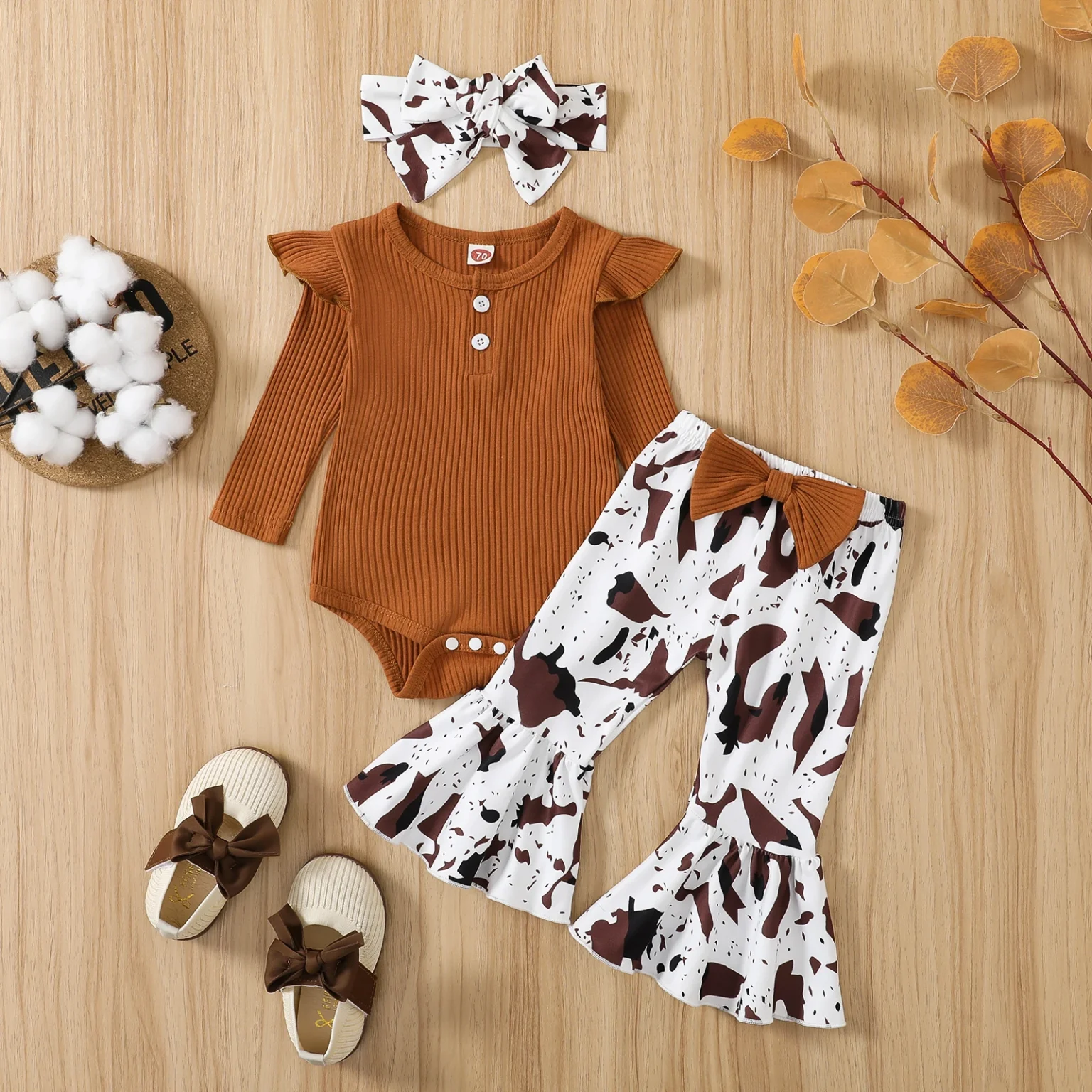 Ma&Baby 0-12M Newborn Infant Baby Girl Clothes Set Knit Long Sleeve Romper Flare Pants Fall Spring Clothing Outfits D01 5