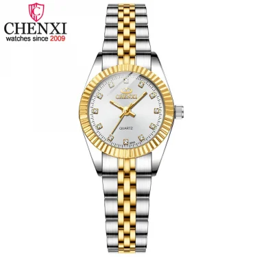 CHENXI Women Quartz Watch Golden & Silver Classic Female Elegant Clock Watches Luxury Gift Ladies Waterproof Wristwatch 1