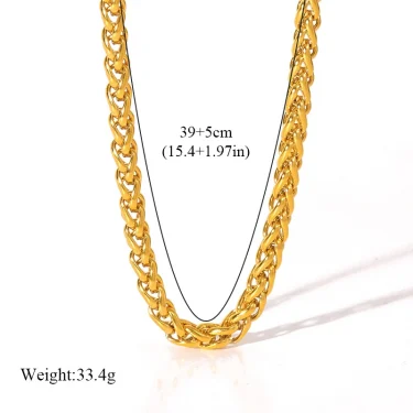 EILIECK 316L Stainless Steel Chains Neckalces Bracelet Jewelry Set For Women Gold Color Metal 18 K Plated Collar Bijoux Gift 2