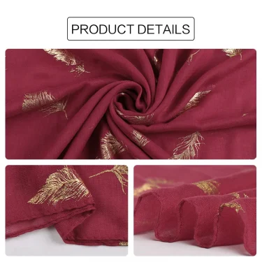 Gold Glitter Feather Hijab Cotton Scarf Women Luxury Shiny Shawl Muslim Women Hijab Shimme Scarves Foulard Arab Turban Headscarf 6