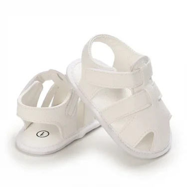 New Baby Girl Sandals 0 to 3 6 9 12 18 24 Months PU Leather Soft Toddler Boy Sandals 1 2 Years White Brown Kids Shoes Boutique 4