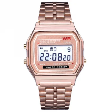 LED Steel Belt Rose Gold Silver Watches Men Women Electronic Digital Display Retro Style Clock Relogio Masculin Reloj Homb 3