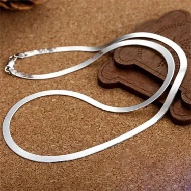 925 Sterling Silver fine 4MM Blade Chain Necklace for Women Men Luxury wedding party Jewelry Holiday gifts 3