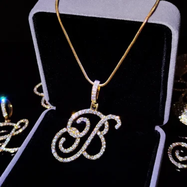 Flatfoosie New A-Z Cursive Initial Letter Name Pendant Necklace For Women Simple Rope Chain Letter Necklace Fashion Jewelry Gift 1