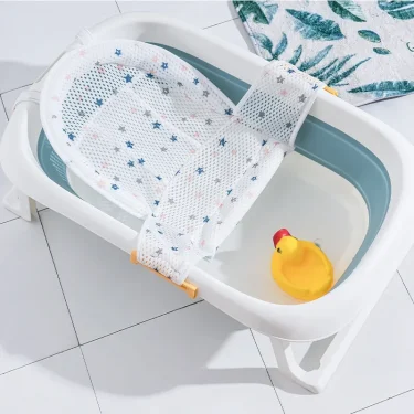 Baby Bath Mat Newborn T-Net Adjustable Newborn Bath Net Bath Protector Bath Accessories Baby Products Foldable Bath And Shower 1
