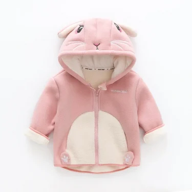 Winter Childrens Polar Fleece Coat Thickened Fleece Hooded Cartoon Zipper Warm Baby Boys Jacket Kids Boys Winter Coat 2