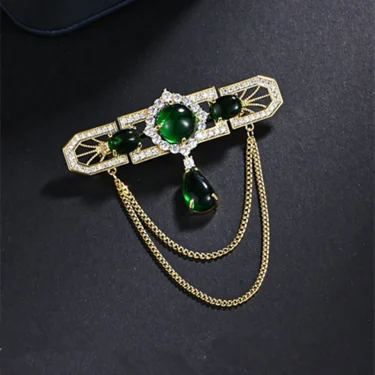 Retro Fashion Rhinestone Tassel Chains Brooch For Women Elegant Luxury Corsage Wedding Party Brooches Pins High Quality Badges 1