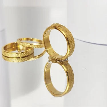 eManco High Quality Simple Scrub Stainless Steel Women 's Rings 2/3/5MM Width Gold Color For Girl Jewelry 6