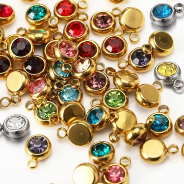 20pcs 6mm Stainless Steel Rhinestone Beads Gold Color Crystal Charms Pendants for Necklace Bracelet Jewelry Making Charm DIY 1