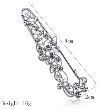 Inlaid Charming Refined Crystal Rhinestone Branch Brooches hijab pins for Man Women Suit Scarf Flower Brooch Pin Jewelry2025 2