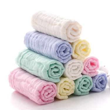 Baby Muslin Washcloths Natural Cotton Baby Wipes Soft Newborn Face Towel Sensitive Skin- Baby Registry 12*12inch Towels 2pcs 4
